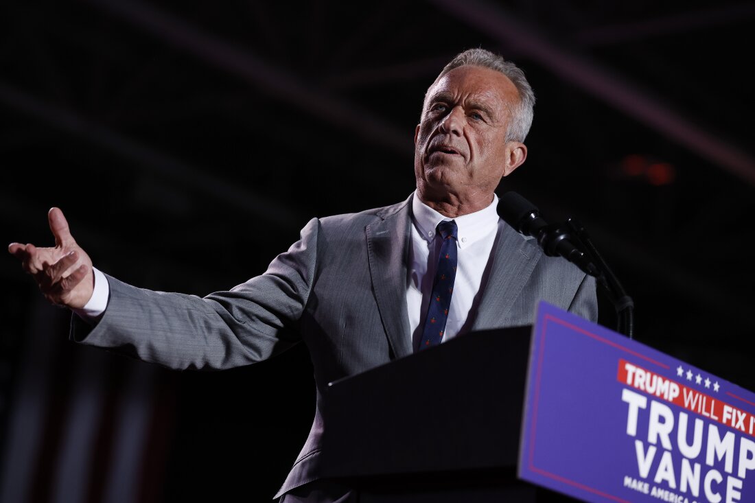 Robert F. Kennedy Jr. speaks during a campaign rally for Republican presidential candidate and former President Donald Trump at Macomb Community College on Nov. 1 Warren, Mich. Kennedy called for eliminating fluoride from the water supply, a life-saving measure. billions annually in dental care.